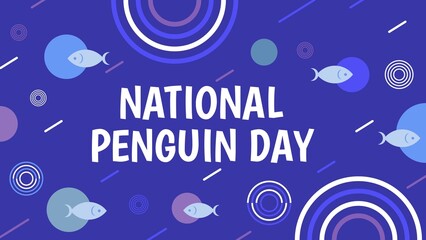 National Penguin Day web banner design illustration 