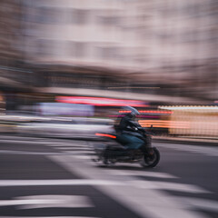 Fototapeta premium Motorbike trail at night with milky way.