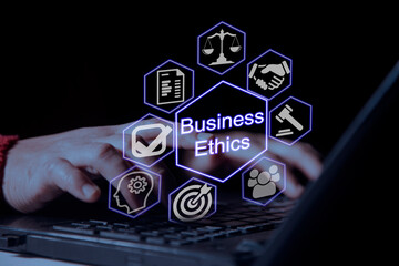 Business ethics Behavior and manners concept. Ethics and compliance concept. Ethical investment,...