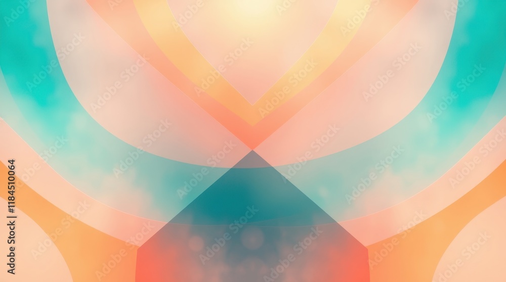 Poster serene colorful abstraction evoking calmness and creativity in a tranquil space filled with soft lig