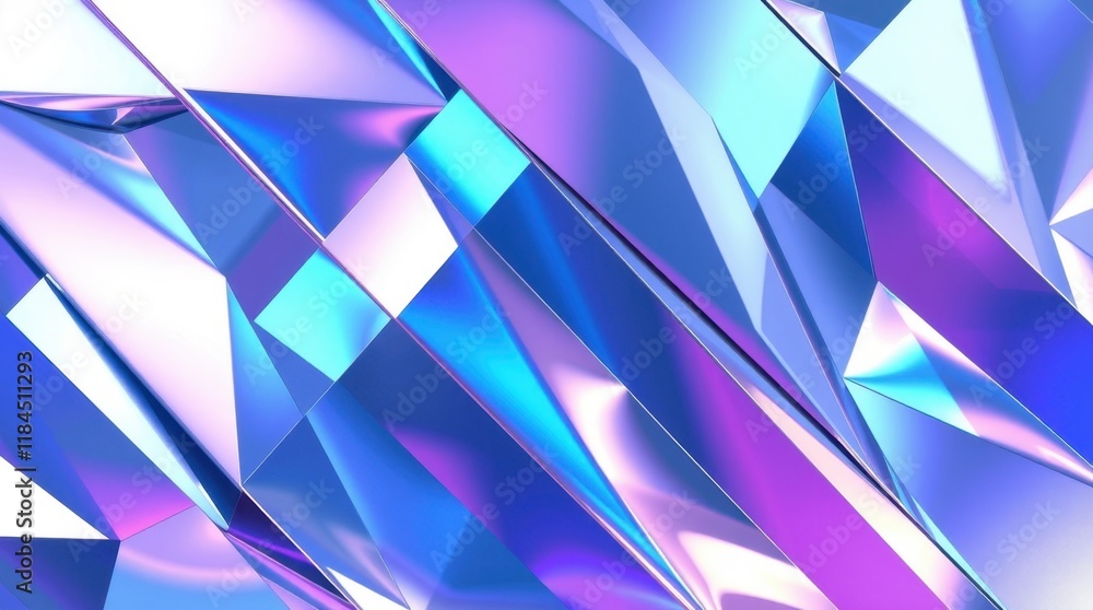 Poster vibrant crystalline reflections create an abstract display of color and light in an imaginative digi