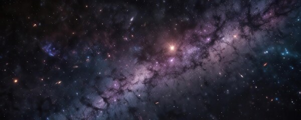 Deep space background with scattered bokeh lights and twinkling stars in the cosmos, galaxies, lights, scattered