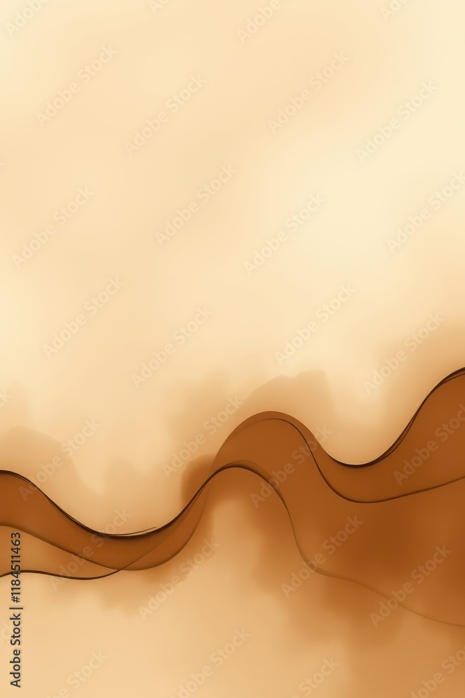Poster soft curves and gentle hues create a calming atmosphere in a warm-toned abstract design evoking sere