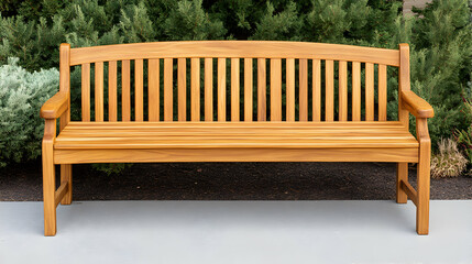 Elegant teakwood park bench, perfect for outdoor spaces.  Ideal for relaxation and enjoying nature's beauty.