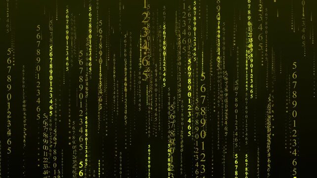 cyber digital green background of multiple digits matrix effect