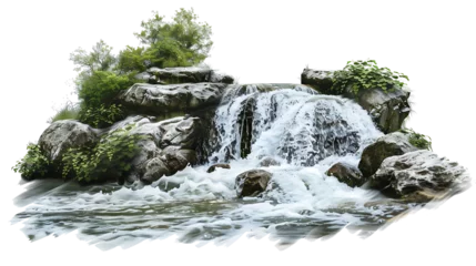 Fototapete A holy river with water flowing gracefully, isolated on white, cut out  © Gomez
