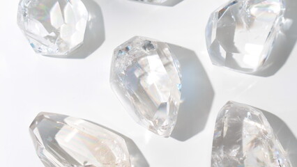 clear quartz freefrom shap with white background