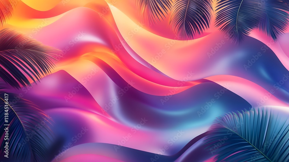 Poster vibrant abstract modern designs blending harmonious patterns colorful tones and elegant gradient acc