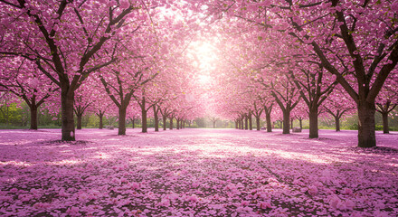 Cherry Blossom Garden in Spring