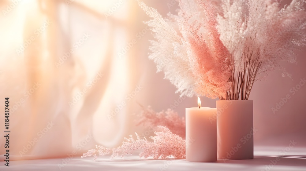 Poster dreamy and elegant design featuring minimal decorative patterns soft warm tones and gradient accents