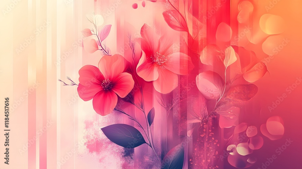 Poster decorative pink and red abstract background featuring modern gradients subtle warm patterns and drea