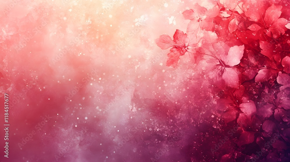 Poster vibrant floral abstract background with dreamy gradient patterns warm decorative elements and modern