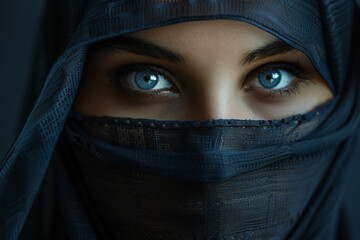 Fototapeta premium Muslim woman in a hijab, islamic culture created with generative AI