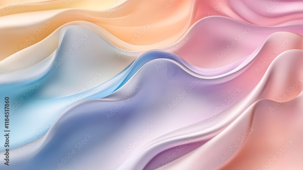 Poster harmonious pastel gradients seamlessly blending together in fluid dynamic patterns and elegant minim