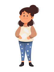 charming cartoon girl with a sweet smile