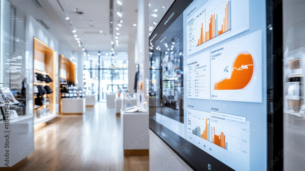Poster corporate office technology data analytics and reporting dashboard display