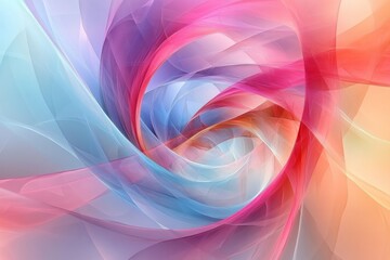 Obraz premium Abstract rainbow swirl design with soft gradients and dynamic movement, perfect for bright and playful wallpaper