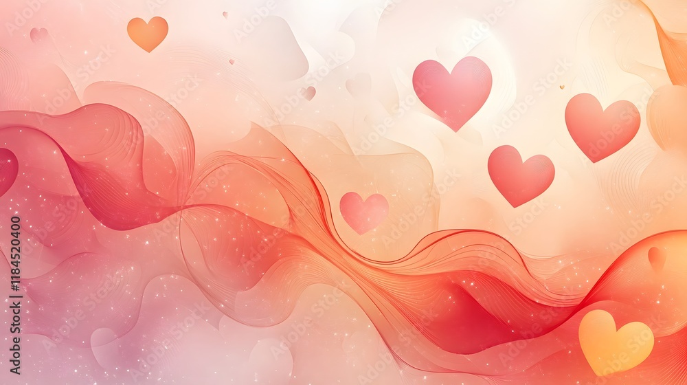 Poster romantic and elegant patterned valentine s day background featuring warm toned decorative gradients 