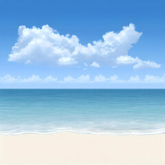 Fototapeta premium Beach Scene Illustration: Summer Ocean
