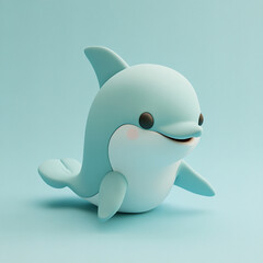 Obraz premium Dolphin clay cute illustration