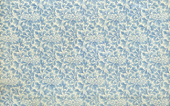 endpaper leaf floral pattern background vintage illustration from 1889 antique book