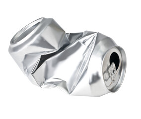 crumpled empty can isolated