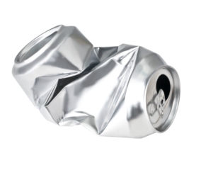 crumpled empty can isolated