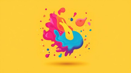 Fototapeta premium Dynamic color splash action digital art abstract design vibrant environment creative concept for visual impact