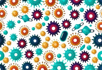 seamless pattern with virus and mask