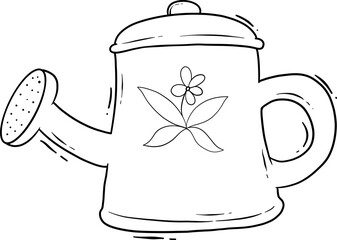watering can gardening outline