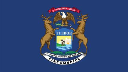 Michigan US State Flag Vector Illustration