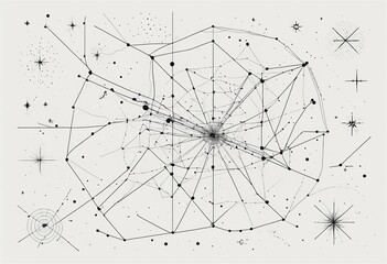 black and white background with stars