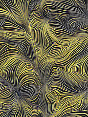 Abstract Golden Swirls Background. modern, technology design metal futuristic shiny steel three-dimensional