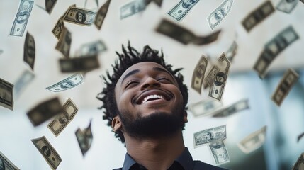 Celebrating success urban setting happiness business environment upbeat perspective financial prosperity