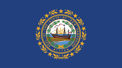Obraz premium New Hampshire US State Flag Vector Illustration
