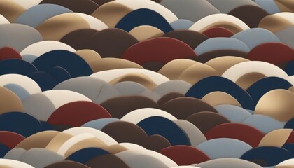 Fototapeta premium Abstract layered composition of multicolored rounded shapes