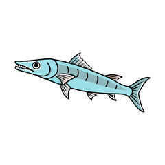 barracuda vector icon, fish vector illustration - simple illustration of barracuda perfect for logos, and fish - themed designs.