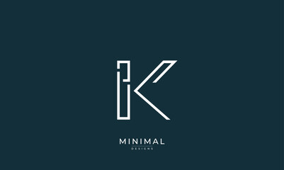 Alphabet letter icon logo IK