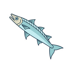 barracuda vector icon, fish vector illustration - simple illustration of barracuda perfect for logos, and fish - themed designs.