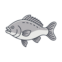 black drum vector icon, fish vector illustration - simple illustration of black drum perfect for logos, and fish - themed designs.