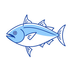 bluefin tuna vector icon, fish vector illustration - simple illustration of bluefin tuna perfect for logos, and fish - themed designs.