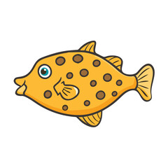 boxfish vector icon, fish vector illustration - simple illustration of boxfish perfect for logos, and fish - themed designs.