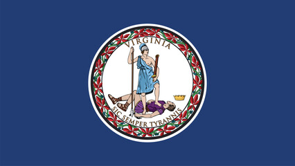 Virginia US State Flag Vector Illustration
