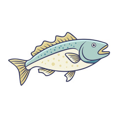cod vector icon, fish vector illustration - simple illustration of cod perfect for logos, and fish - themed designs.