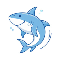 great white shark vector icon, fish vector illustration - simple illustration of great white shark perfect for logos, and fish - themed designs.