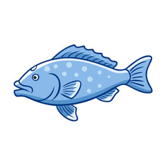 grouper vector icon, fish vector illustration - simple illustration of grouper perfect for logos, and fish - themed designs.
