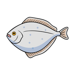 halibut vector icon, fish vector illustration - simple illustration of halibut perfect for logos, and fish - themed designs.