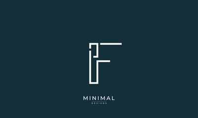 Alphabet letter icon logo IF