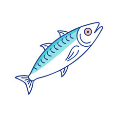 mackerel vector icon, fish vector illustration - simple illustration of mackerel perfect for logos, and fish - themed designs.