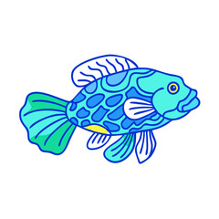 mandarin fish vector icon, fish vector illustration - simple illustration of mandarin fish perfect for logos, and fish - themed designs.